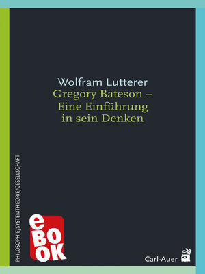 cover image of Gregory Bateson--Eine Einführung in sein Denken